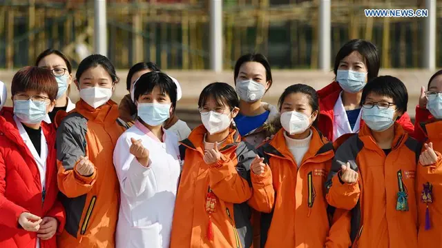 Tim medis 212 dari Xi'an International Medical Center Hospital berangkat ke kota Wuhan untuk lawan Virus Corona.