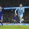 Gelandang Manchester City Phil Foden merayakan gol pembuka untuk timnya ke gawang Leeds United dalam laga pekan ke-17 Liga Inggris di Etihad Stadium, Rabu (15/12/2021) dini hari WIB. Manchester City mencukur tamunya Leeds United tujuh gol tanpa balas. (AP Photo/Jon Super)