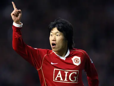 Park Ji-sung bergabung dengan Manchester United pada 2006. Sebelumnya, gelandang asal Korea Selatan ini bermain untuk di Liga Belanda untuk klub PSV Eindhoven. (AFP/Paul Ellis)