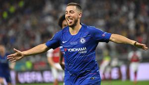Eden Hazard. Gelandang serang asal Belgia ini didatangkan Chelsea dari Lille pada awal musim 2012/2013. Total 7 musim, ia tampil dalam 352 laga dengan torehan 110 gol dan 92 assist. Pemain dengan dribble dan umpan mumpuni ini dilepas ke Real Madrid pada awal 2019/2020. (Foto: AFP/Kirill Kudryavtsev)
