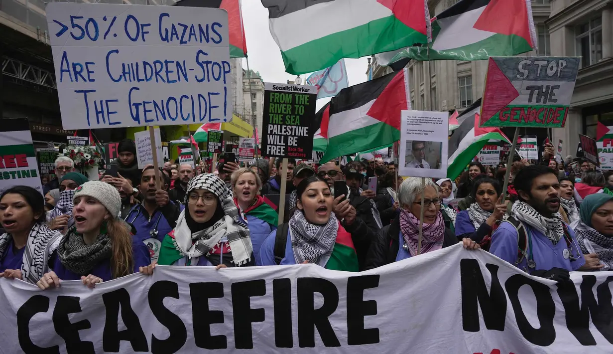 Kementerian Kesehatan di Gaza menyebut setidaknya lebih 27.019 orang tewas selama empat bulan agresi Israel. (AP Photo/Kin Cheung)