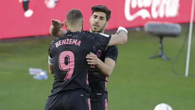 FOTO: Menang 3-1 atas Celta Vigo, Real Madrid Gusur Barcelona dari Posisi ke-2 - Marco Asensio; Karim Benzema