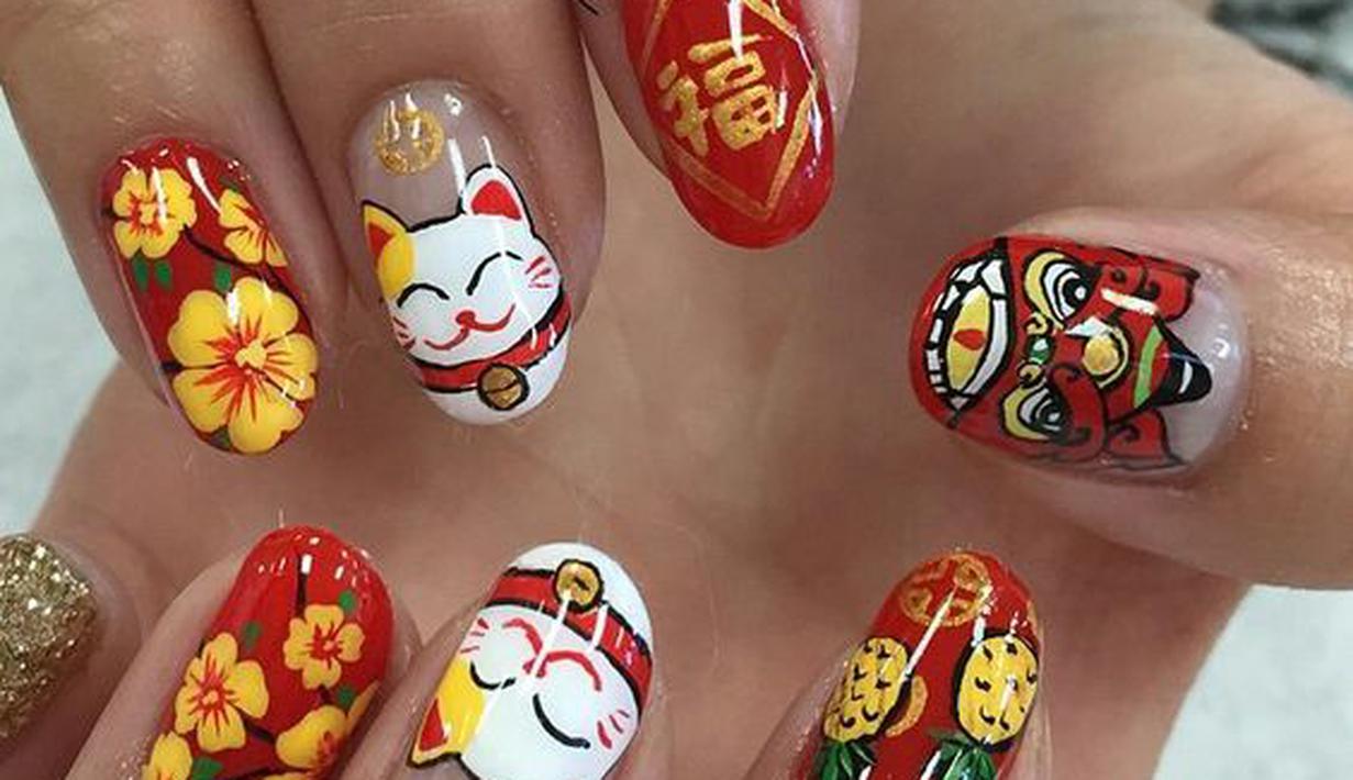 6. Year of the Pig Nail Art Designs for Imlek - wide 7