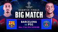 Siaran Langsung Liga Champions: Barcelona Vs PSG di Vidio. (Sumber: dok. vidio.com)