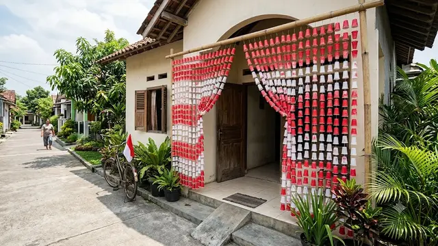 Tirai Merah Putih dari Gelas Bekas