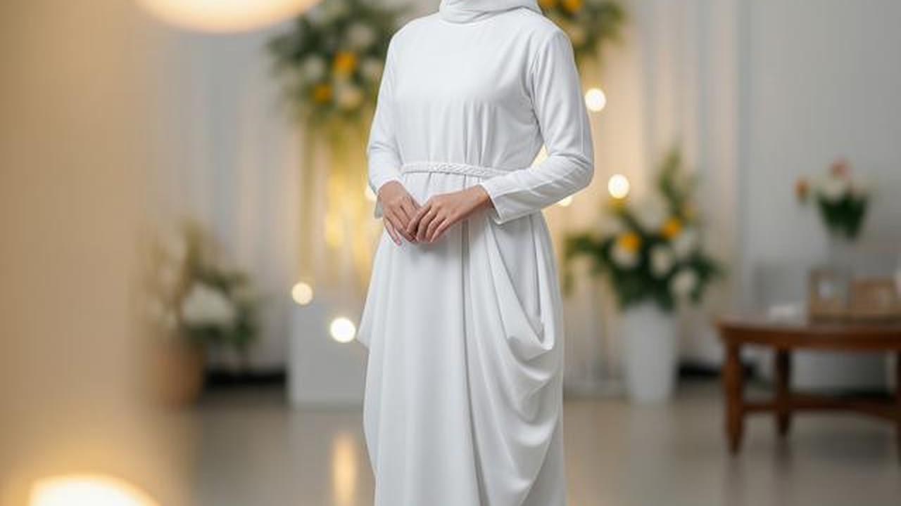 9 Model Gamis Putih Simple dan Elegan untuk Acara Syukuran, Tampil Anggun dan Bersahaja