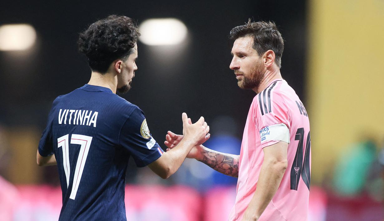 PSG akhirnya mendapat tiket lolos ke babak berikutnya. Sementara itu Inter Miami harus angkat koper dari turnamen ini. (AFP/Alex Grimm)