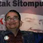 Jika dulu sering melontarkan kritik pedas terhadap Joko Widodo (Jokowi), kini Ruhut mengaku jatuh hati untuk mendukung pasangan Jokowi-Jusuf Kalla, Jakarta, Senin (23/6/2014) (Liputan6.com/Herman Zakharia)