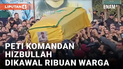 VIDEO: Ribuan Warga Lebanon Kawal Pemakaman Komandan Hizbullah Wissam al-Tawil