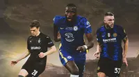 Ilustrasi - Mattias Ginter, Antonio Rudiger, Milan Skriniar (Bola.com/Adreanus Titus)