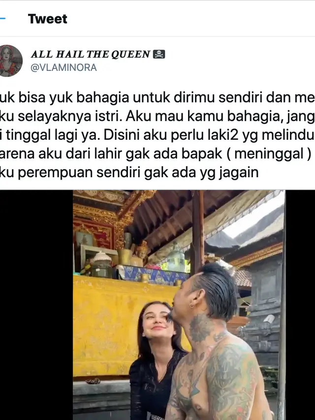Jerinx SID dan Nora Alexandra. (Foto: Dok. Twitter @vlaminora)