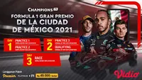 Link Live Streaming F1 GP Meksiko 2021 di Vidio Pekan Ini, 6 Hingga 8 November 2021. (Sumber : dok. vidio.com)