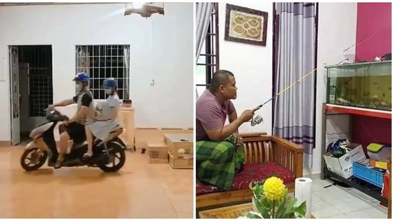 Kocak, 6 Potret Aksi Orang saat Bosan di Rumah Ini Bikin Tepuk Jidat