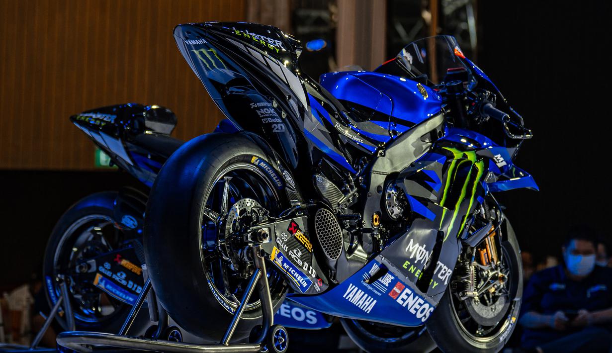 Nuansa livery baru untuk MotoGP 2023 menambah kesan garang saat tersemat di motor Yamaha YZR-MI 2023. (Dok. Yamaha)