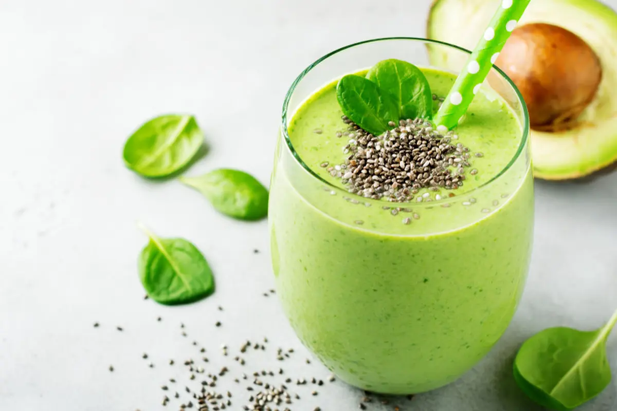 buah alpukat smoothies chia seed