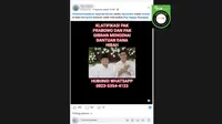 Cek Fakta: Tidak Benar Video Prabowo-Gibran Bagi Bantuan dengan Daftar Via WhatsApp
