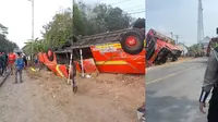 Bus Adhi Prima Terbalik di Mesuji, 3 Penumpang Meninggal dan Sopir Kabur