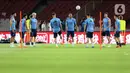 Pemain Timnas Argentina melakukan sesi latihan resmi jelang laga FIFA Matchday melawan Indonesia di Stadion Utama Gelora Bung Karno, Jakarta, Minggu (18/6/2023). (Liputan6.com/Helmi Fithriansyah)