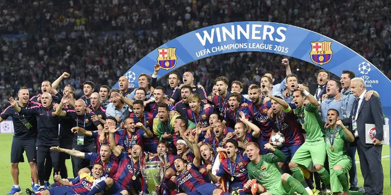 Luapan Kegembiraan Barcelona Juarai Liga Champions