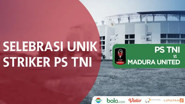 Berita video selebrasi unik striker PS TNI, Elio Bruno Martins, setelah membobol gawang Madura United di Grup C Piala Presiden 2018, Selasa (23/1/2018).