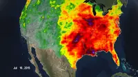 Amerika Serikat diungkap merupakan wilayah yang terkena iklim kemarau yang ekstrim untuk bulan ini