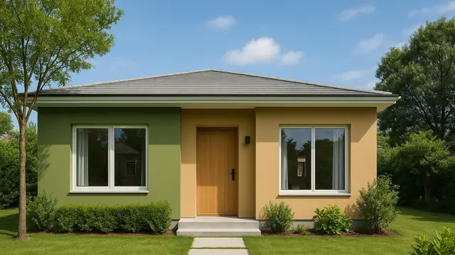 Inspirasi Cat Depan Rumah Warna Hijau dan Krem (created by AI)