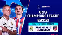 Saksikan live streaming big match Liga Champions: Real Madrid vs Atlético Madrid di Vidio. Jangan lupa dukung dan tonton pertandingan big match pekan ini di Liga Champions pada babak round of 16 leg pertama hanya di Vidio. (sum. doc .vidio.com)