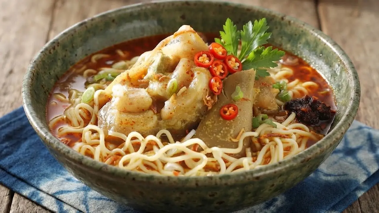 Resep Mie Kikil Pedas Kuah Gurih