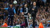 Manajer Manchester City, Pep Guardiola. (AP Photo/Dave Thompson)