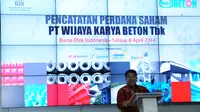 Direktur Utama BEI Ito Warsito mengatakan, masuknya perusahaan BUMN menjadi emiten di pasar modal menjadi pendorong bagi perusahaan BUMN lain untuk menyemarakkan pasar modal Indonesia Gedung BEI, Jakarta, Selasa (8/4/2014) (Liputan6.com/Faisal R Syam).