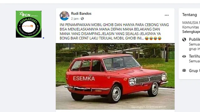 Foto yang diklaim penampakan mobil Esemka