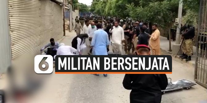 VIDEO: Gedung Bursa Efek Pakistan Diserang Kelompok Militan, 9 Tewas