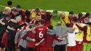 Skor 1-1 bertahan hingga laga usai. Wales pun mampu meraih poin pertamanya dalam laga debut mereka di Piala Dunia. (AP/Themba Hadebe)