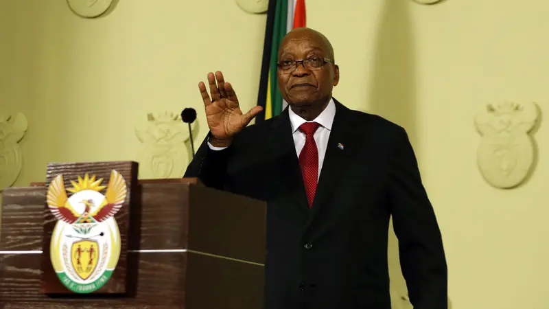 Presiden Afrika Selatan, Jacob Zuma, mengundurkan diri di tengah tekanan dari Partai ANC.