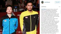 Ganda campuran Indonesia Tontowi Ahmad/Liliyana Natsir gagal menjadi juara pada ajang Total BWF World Championships 2015 di Istora Senayan, Jakarta. (Liputan6.com/.instagram.com/natsirliliyana)