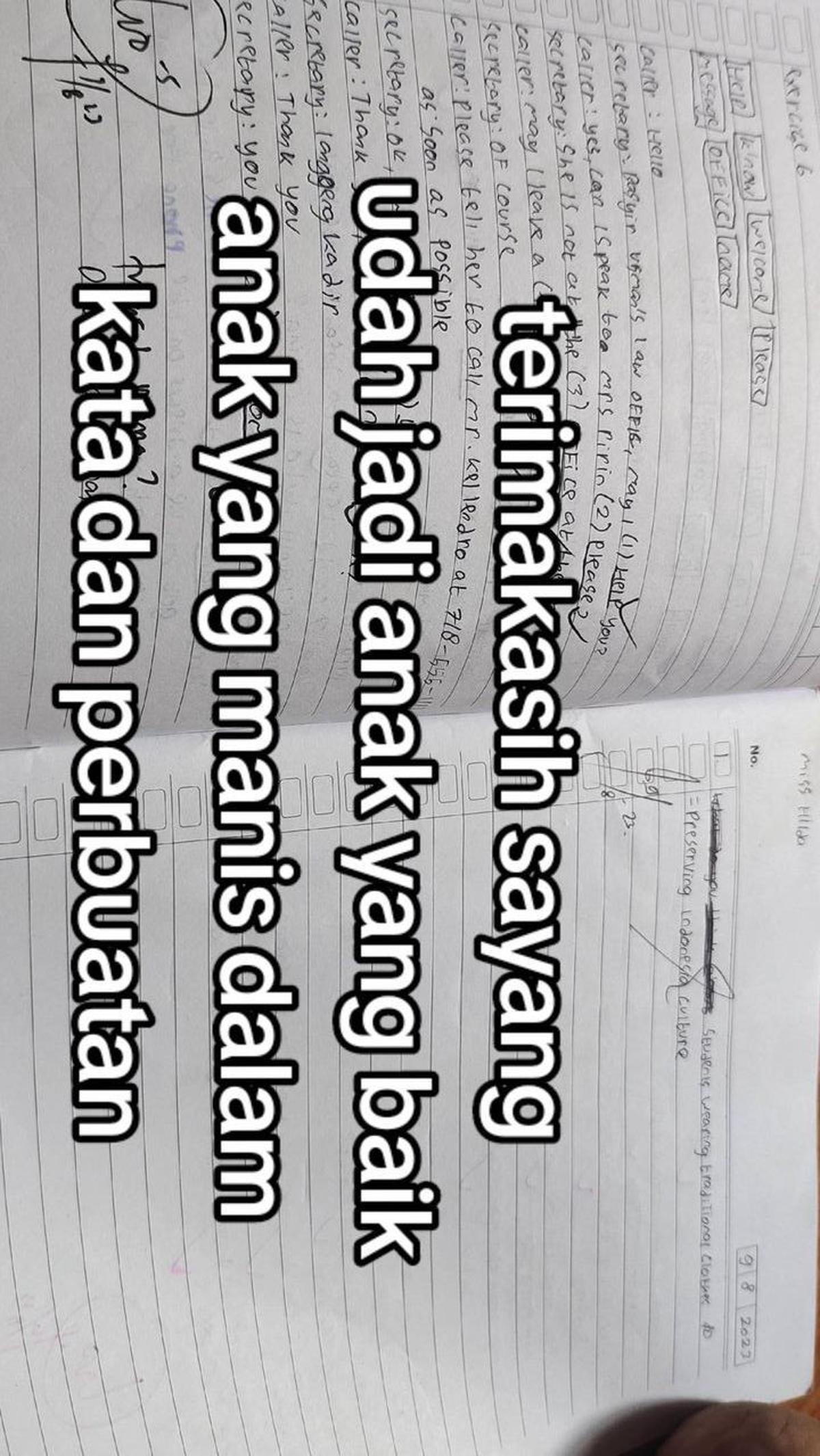 Sang Ibu Mengucapkan Terima Kasih Kepada Anaknya