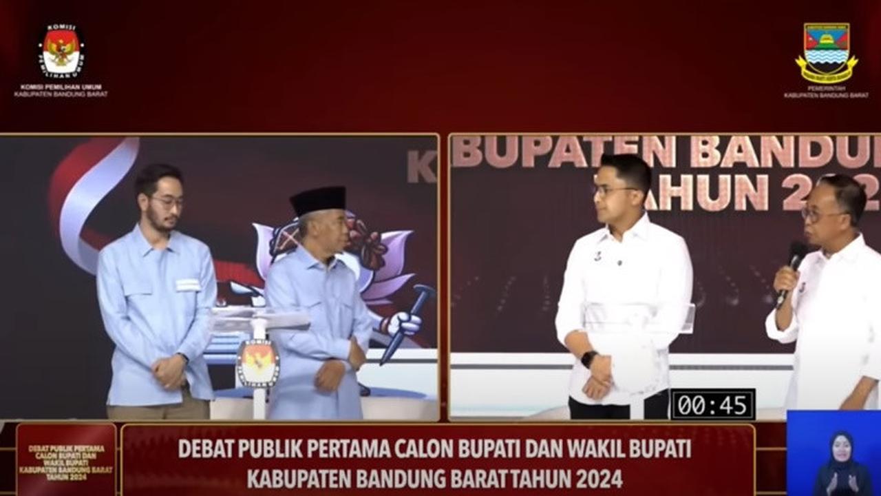 Bersaing di Pilbup Bandung Barat, 7 Potret Jeje Govinda, Hengky Kurniawan sampai Gilang Dirga di Momen Debat