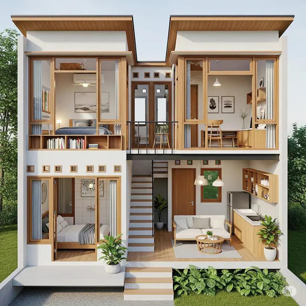 7 Inspirasi Desain Rumah Sederhana Sekali 2 Kamar Ukuran 4x6, Fungsional Hemat Anggaran