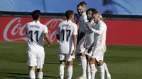 Eden Hazard kembali mencetak gol untuk Real Madrid saat menghadapi Huesca (AP)