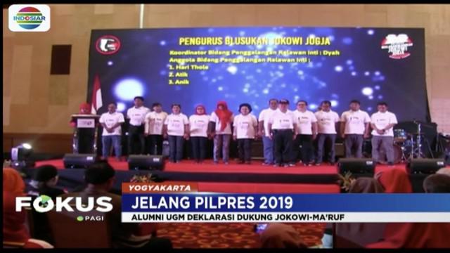 Alumni UGM deklarasikan dukungan untuk Jokowi-Ma’ruf menang di Pilpres 2019.
