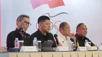 Konferensi Pers NOC Indonesia di Jakarta, Rabu (24/12/2025) siang. (Bola.com/Muhammad Iqbal Ichsan)