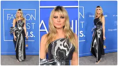 Foto kolase saat Heidi Klum menghadiri Fashion Trust US Awards 2023 di Goya Studios, Los Angeles, California, Amerika Serikat, 21 Maret 2023. (Monica Schipper/Getty Images/AFP), (Charley Gallay/Getty Images for Fashion Trust U.S./AFP)