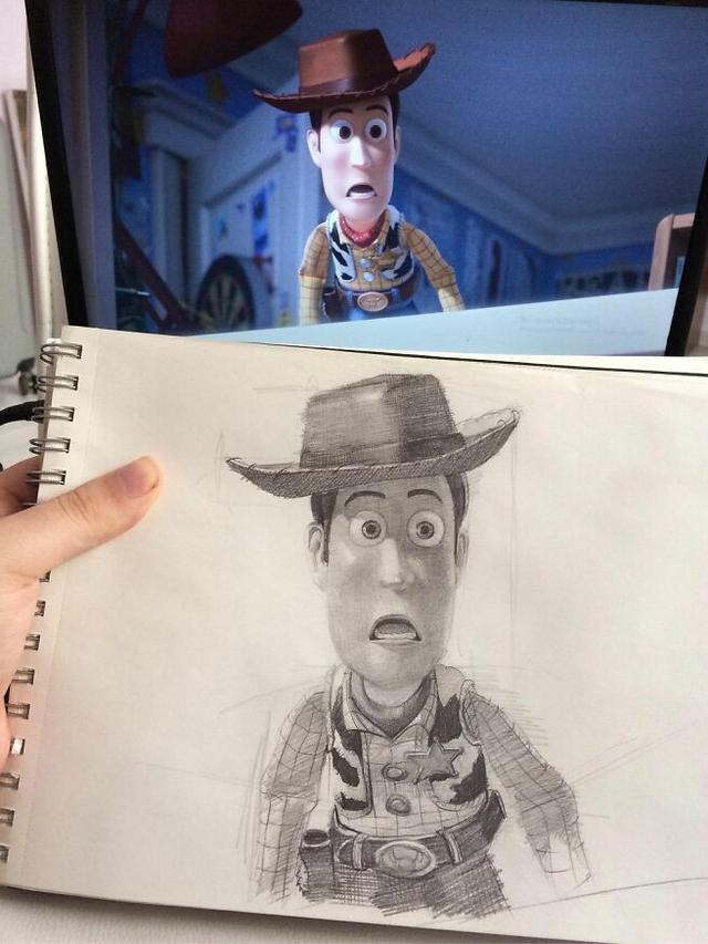 8 Lukisan Pensil Karakter Kartun Ini Unik Banget, Mirip dengan Gambar Aslinya