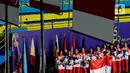 Tim bulutangkis putri Indonesia berpose saat menerima medali perak pada SEA Games 2019 di Muntinlupa Sports Complex, Manila, Selasa (3/12/2019). Tim Merah Putih takluk dari Thailand dengan skor 1-3. (Bola.com/M Iqbal Ichsan)