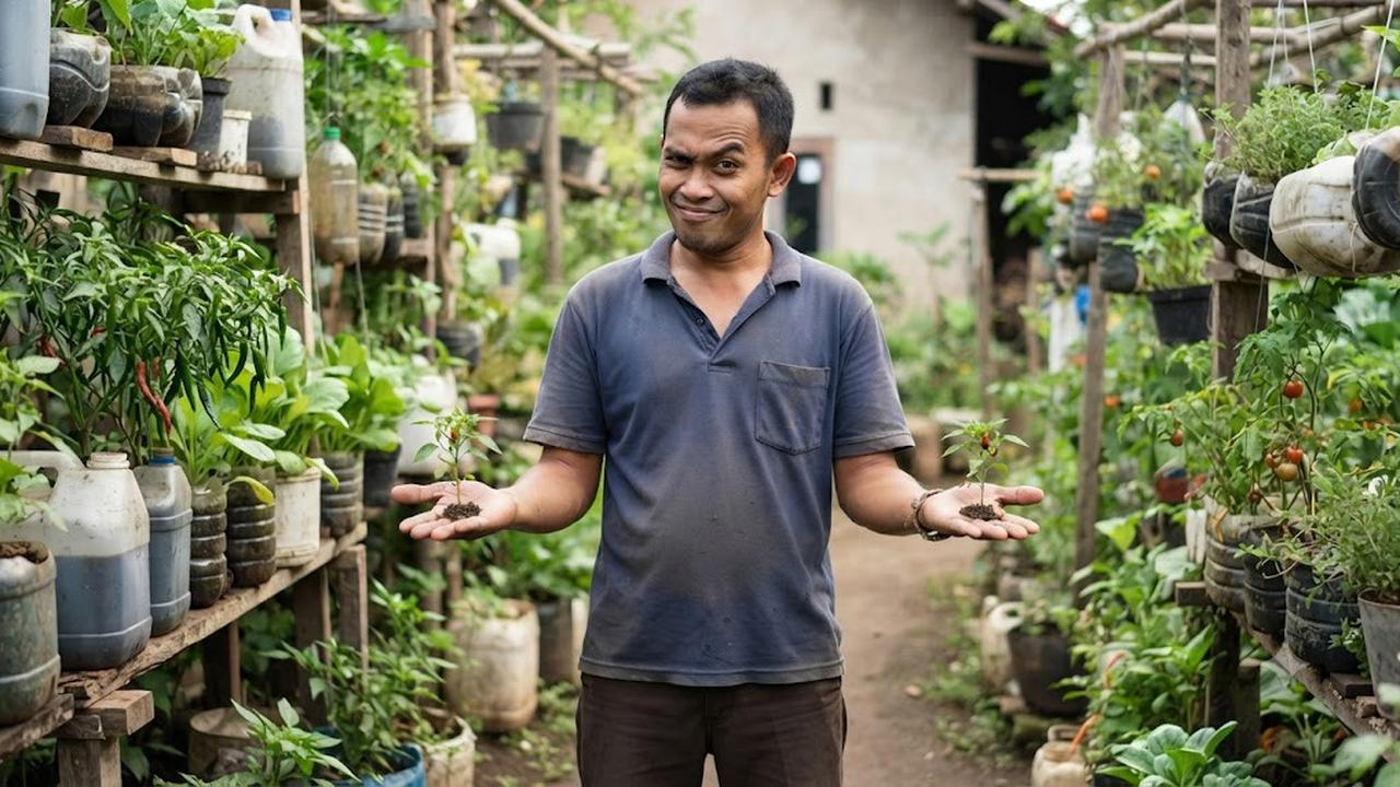 Menanam Cabai di Botol Plastik