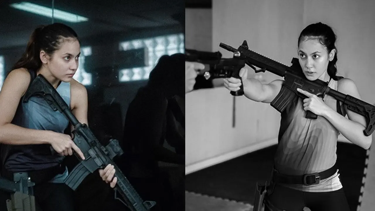 6 Gaya Pevita Pearce Latihan Menembak Ini Bak Angelina Jolie