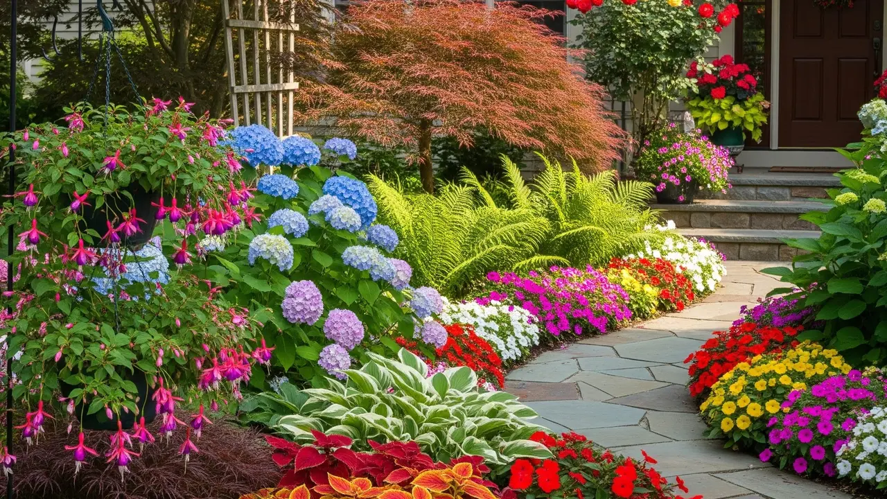 Tanaman Hias Outdoor Berdaun Cantik dan Berbunga Indah (Gemini AI)