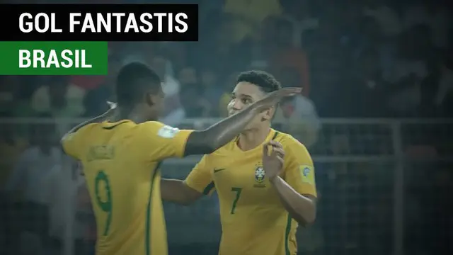 Berita video gol-gol fantastis Brasil yang menghentikan langkah Jerman di Piala Dunia U-17 2017, Kolkata, India, Minggu (22/10/2017).