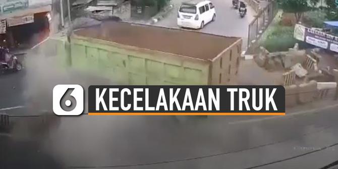 VIDEO: Detik-Detik Kecelakaan Truk di Ciledug, Pemotor Nyaris Celaka Serius