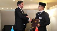 Menlu RI Sugiono melakukan pertemuan bilateral dengan Menteri Luar Negeri dan Kerja Sama Internasional Republik Honduras, Javier Efra&iacute;n B&uacute; Soto (Dok. Kemlu RI).